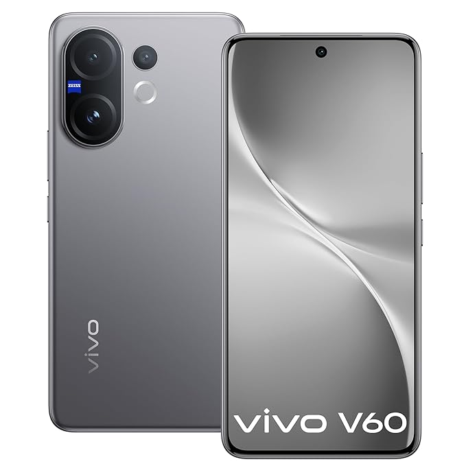 Vivo V60 5G (Mist Gray, 8GB RAM, 128GB Storage) - Certified Refurbished | 50MP ZEISS Portrait Camera | 6500mAh Massive Battery