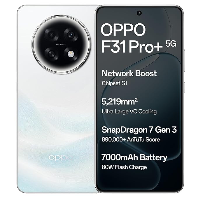 Oppo F31 Pro+ 5G (Himalayan Pink, 12GB RAM, 256GB Storage) - Certified Refurbished | AI Portrait Expert | 80W SuperVOOC Fast Charging