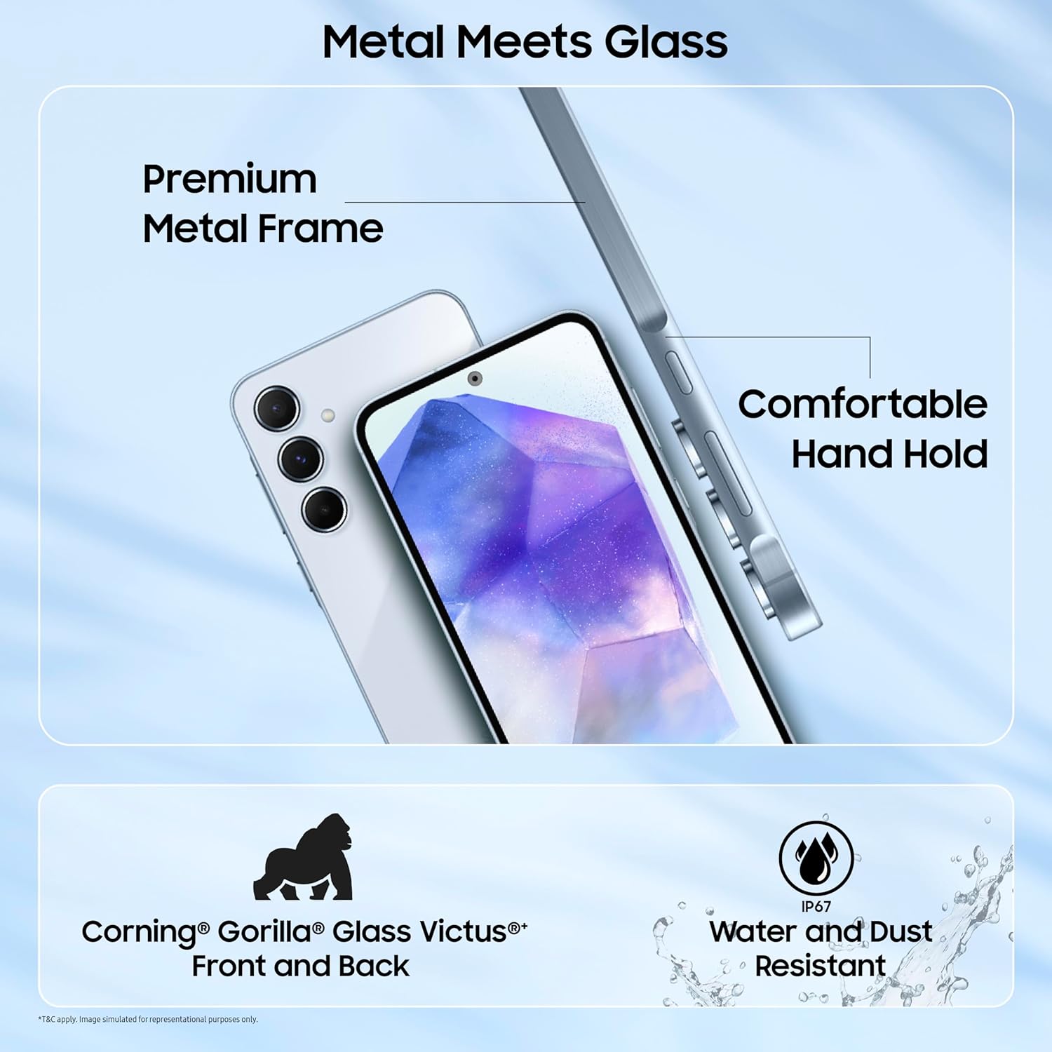 Samsung Galaxy A55 5G (Awesome Iceblue, 8GB RAM, 256GB Storage) - Certified Refurbished | Metal Frame | 50MP OIS Camera - Image 5